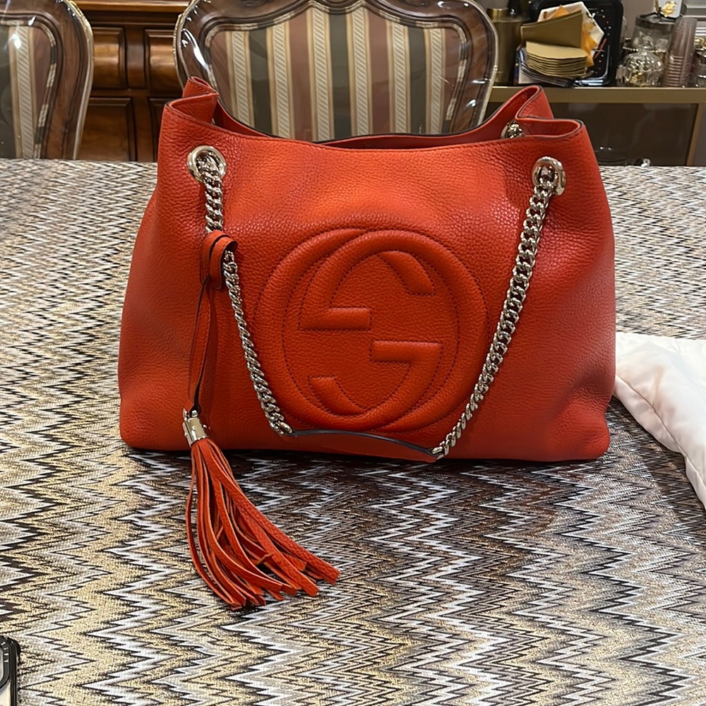 Burnt Orange Gucci Soho tote NWOT